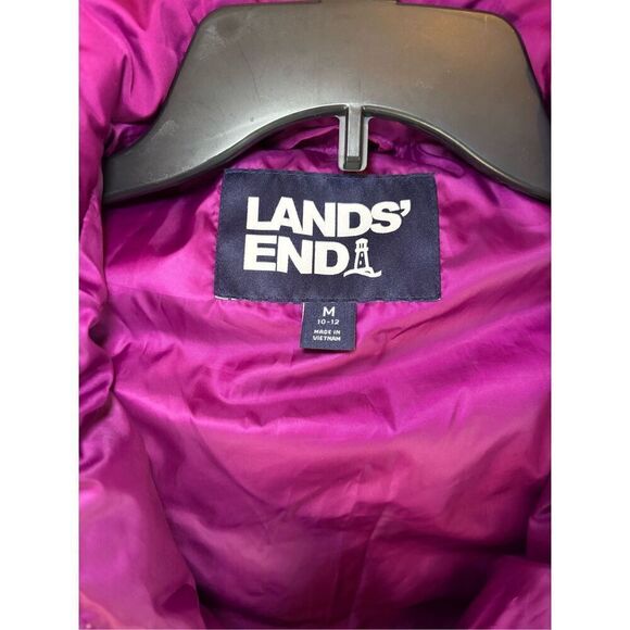 Land’s End Women's Down Puffer Jacket Bright Pink Size M - Picture 2 of 5